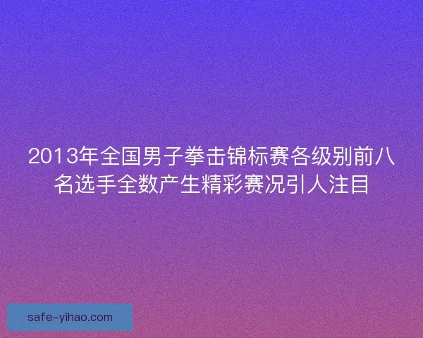 2013年全国男子拳击锦标赛各级别前八名选手全数产生精彩赛况引人注目 2013年全国男子拳击锦标赛各级别前八名选手全数产生精彩赛况引人注目