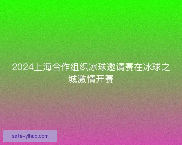 2024上海合作组织冰球邀请赛在冰球之城激情开赛