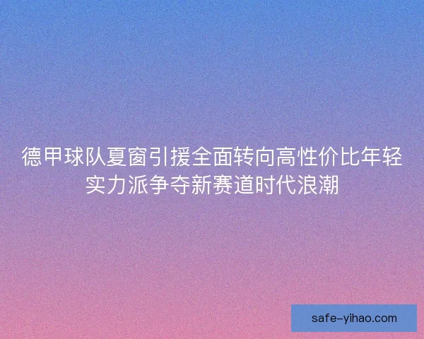 德甲球队夏窗引援全面转向高性价比年轻实力派争夺新赛道时代浪潮